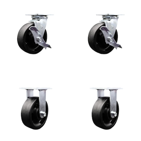 Service Caster Tool Box Caster Wheel Set 6'' Glass Filled Nylon Swivel Casters, 4PK TOOL-SCC-30CS620-GFNR-TLB-2-R-2